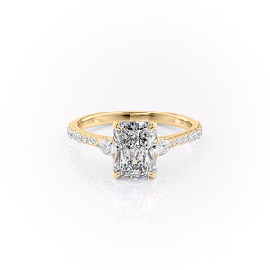 The Pave Pears Liv Set With A 1.5 Carat Radiant Moissanite