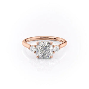 The Lia Set With A 1.5 Carat Cushion Lab Diamond