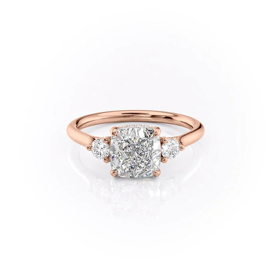 The Lia Set With A 3 Carat Cushion Lab Diamond