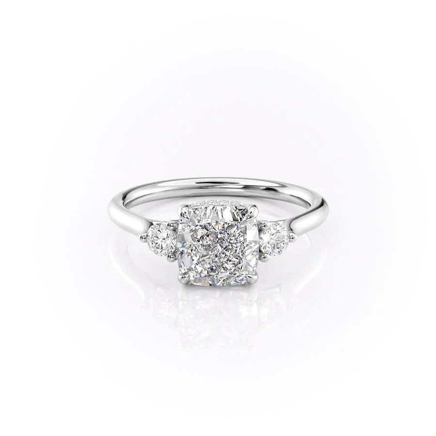 The Lia Set With A 1.5 Carat Cushion Lab Diamond