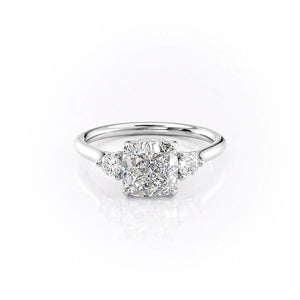 The Lia Set With A 1.5 Carat Cushion Lab Diamond