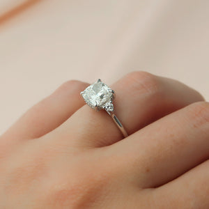 The Lia Set With A 1 Carat Cushion Lab Diamond