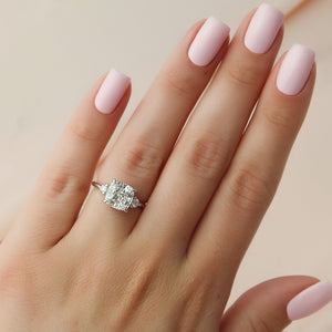 The Lia Set With A 3.5 Carat Cushion Moissanite