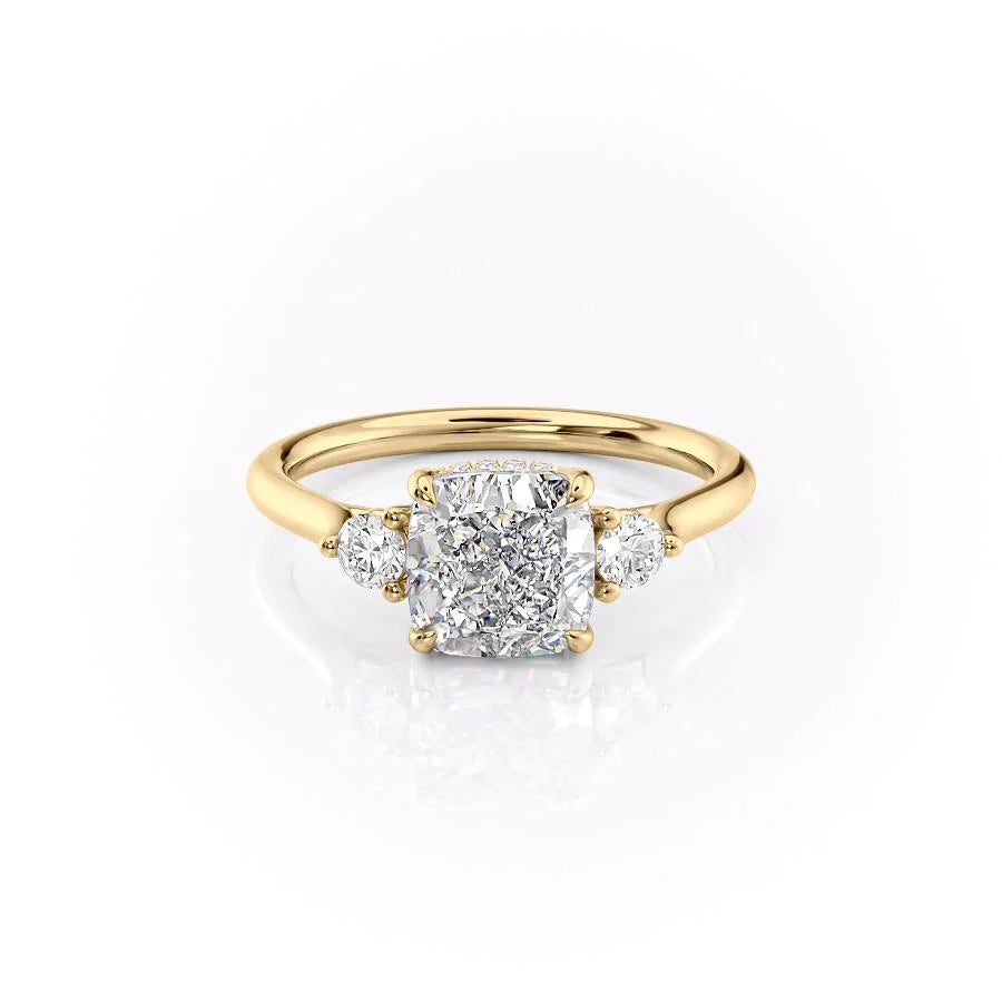 The Lia Set With A 4.5 Carat Cushion Moissanite