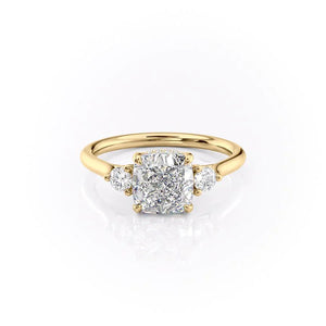 The Lia Set With A 3.5 Carat Cushion Moissanite