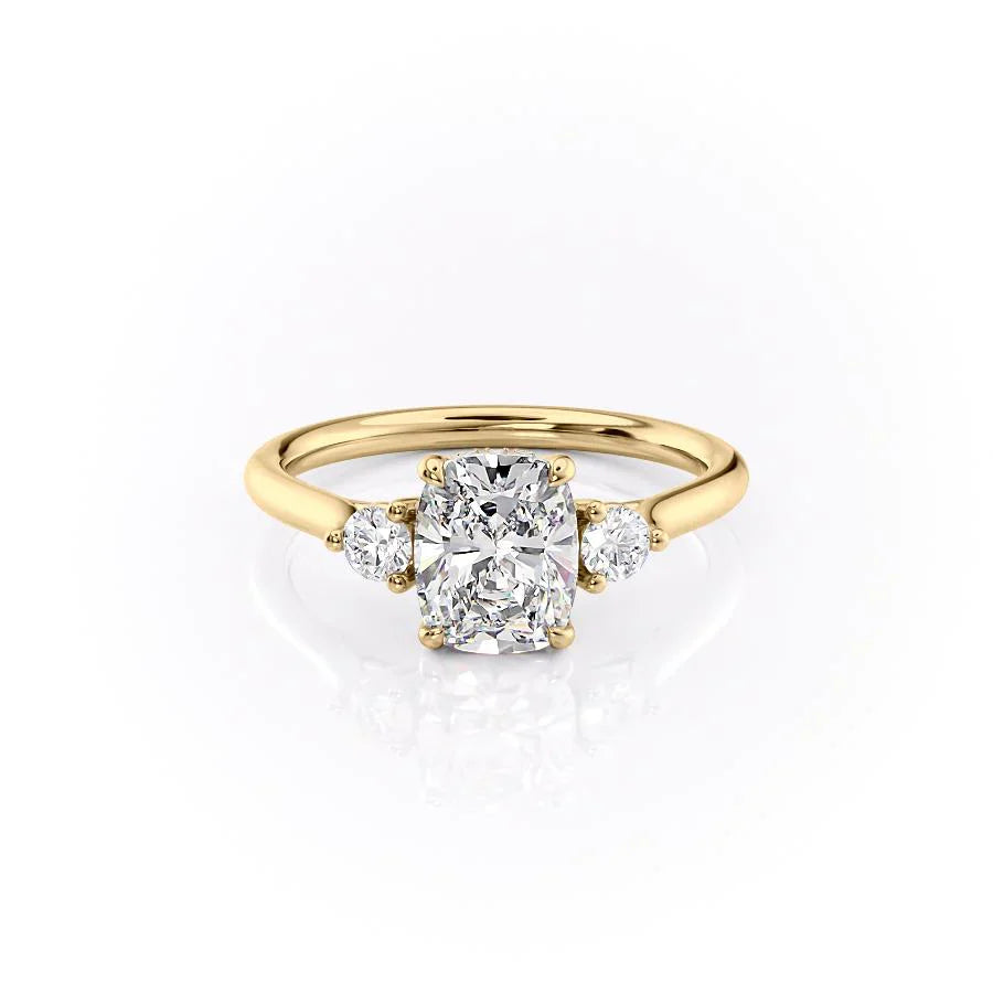 The Lia Set With A 3.5 Carat Elongated Cushion Moissanite