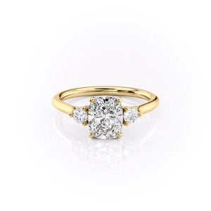 The Lia Set With A 1.5 Carat Elongated Cushion Lab Diamond
