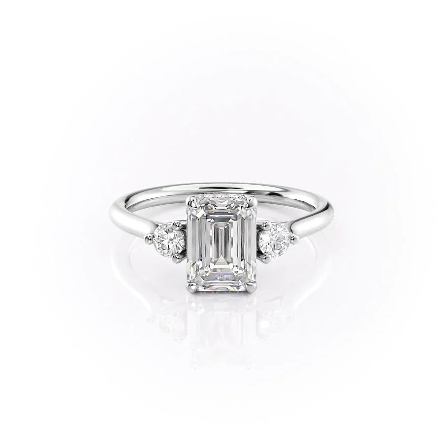 The Lia Set With A 1.5 Carat Emerald Moissanite