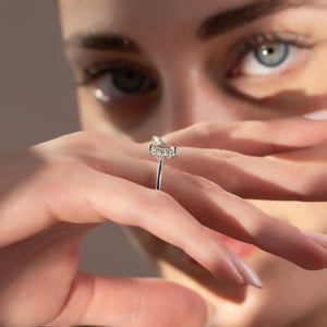 The Lia Set With A 4.5 Carat Emerald Moissanite