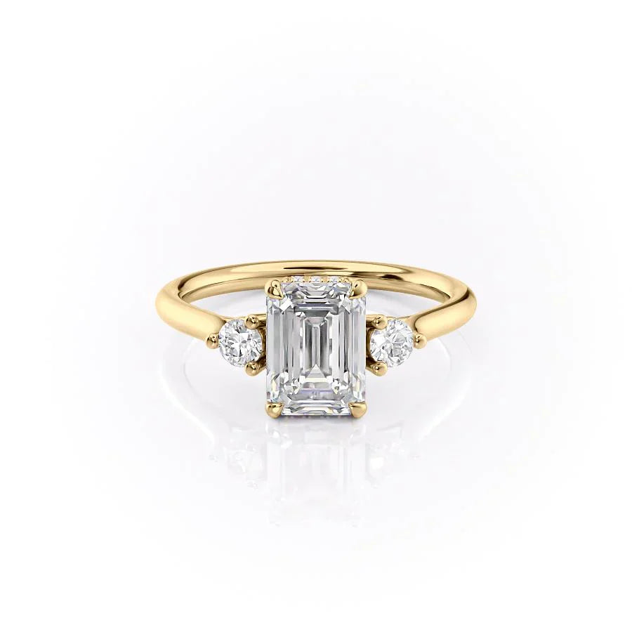 The Lia Set With A 1.5 Carat Emerald Moissanite