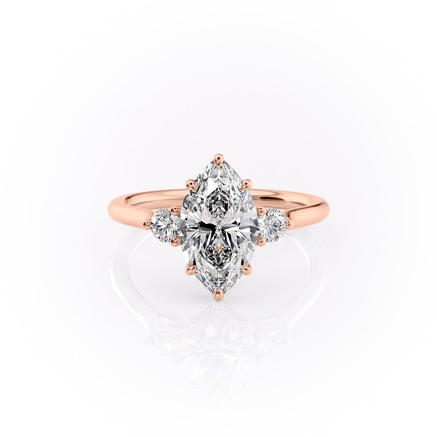 The Lia Set With A 3 Carat Marquise Lab Diamond