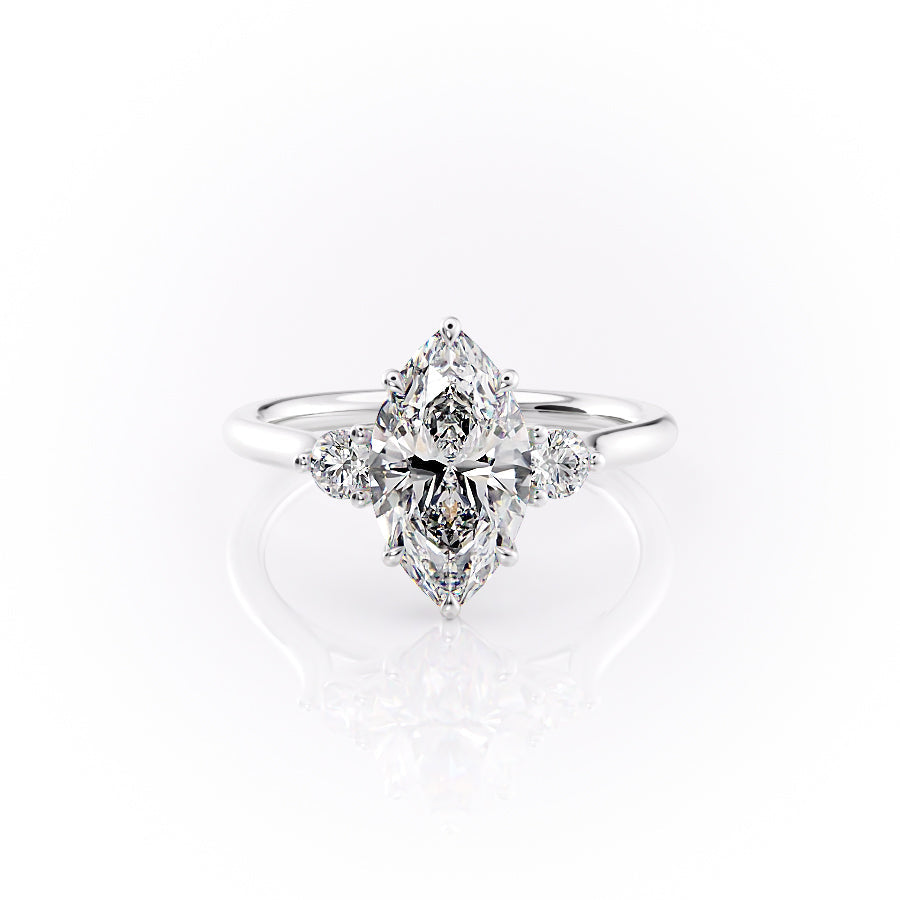 The Lia Set With A 4.5 Carat Marquise Moissanite