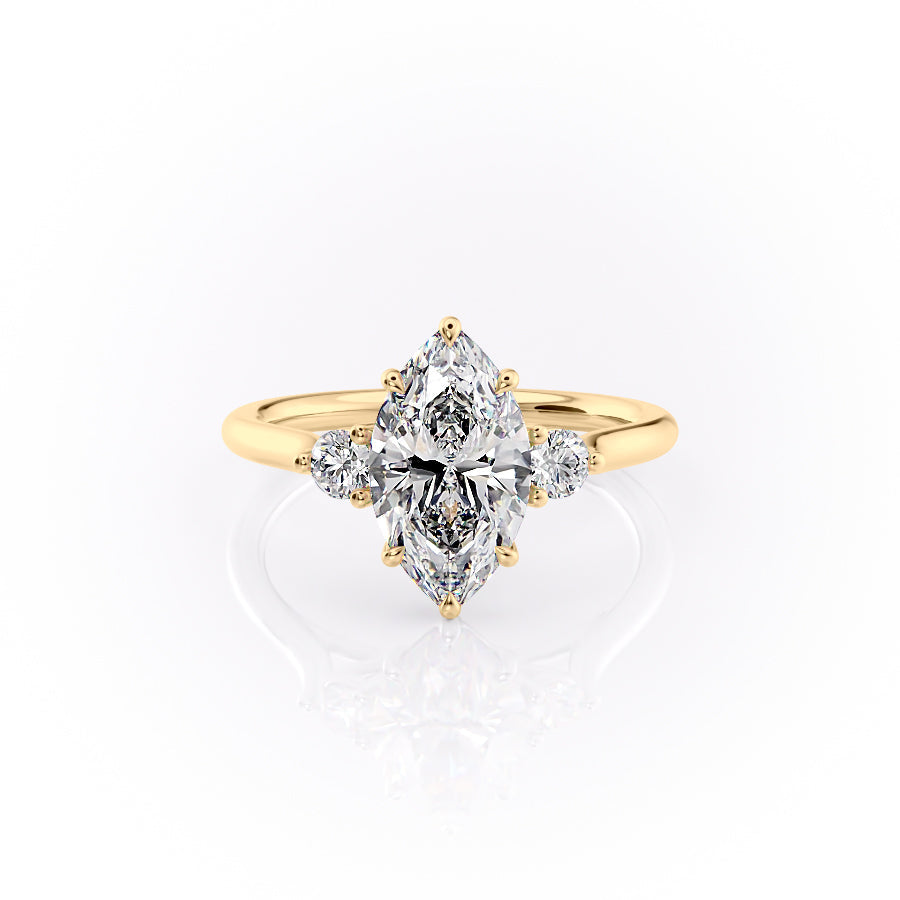 The Lia Set With A 2 Carat Marquise Lab Diamond