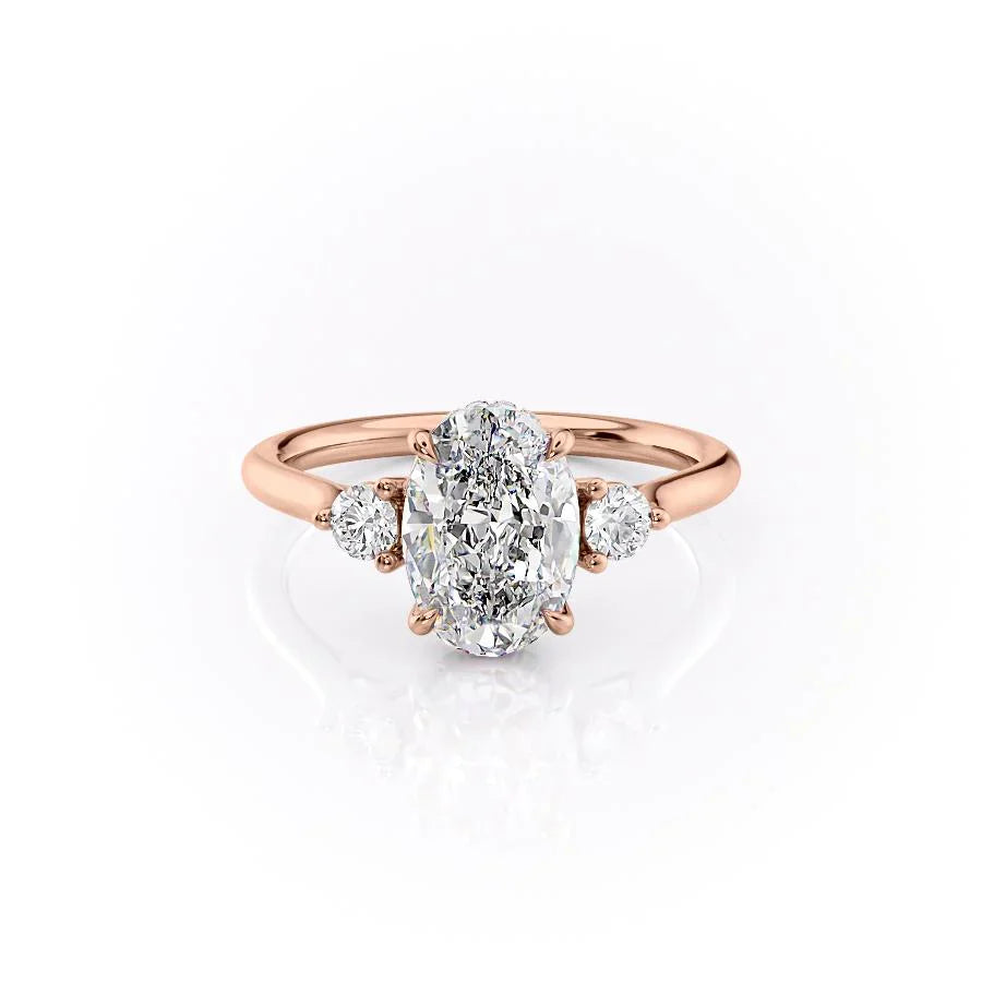 The Lia Set With A 1.5 Carat Oval Moissanite