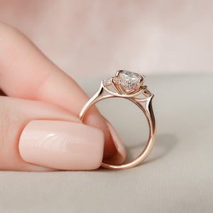 The Lia Set With A 1 Carat Oval Lab Diamond
