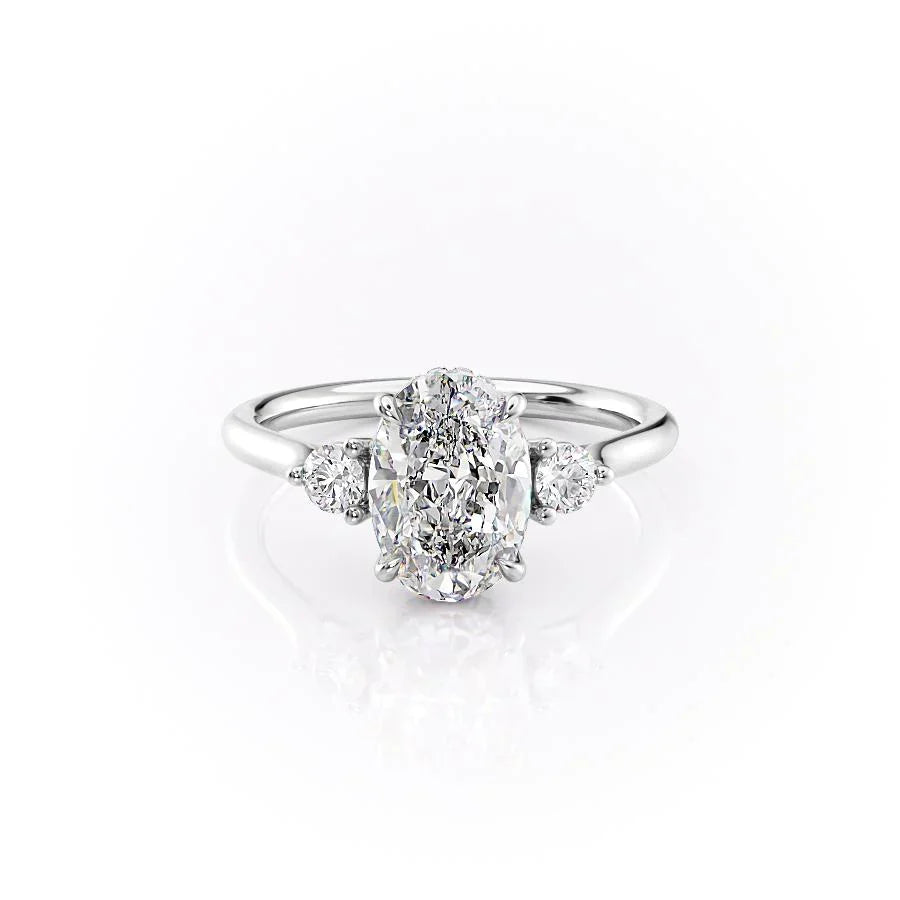 The Lia Set With A 1 Carat Oval Lab Diamond
