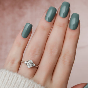 The Lia Set With A 4.5 Carat Oval Moissanite
