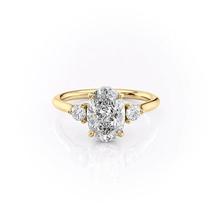 The Lia Set With A 2.5 Carat Oval Lab Diamond