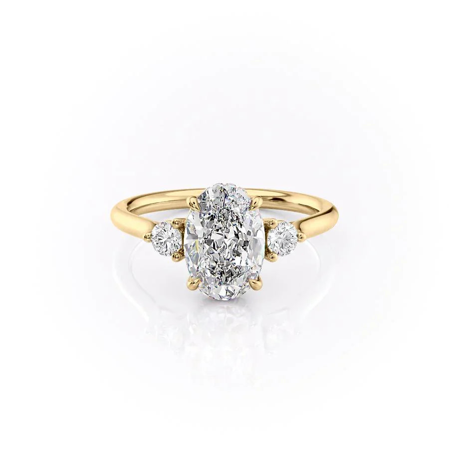 The Lia Set With A 3 Carat Oval Lab Diamond