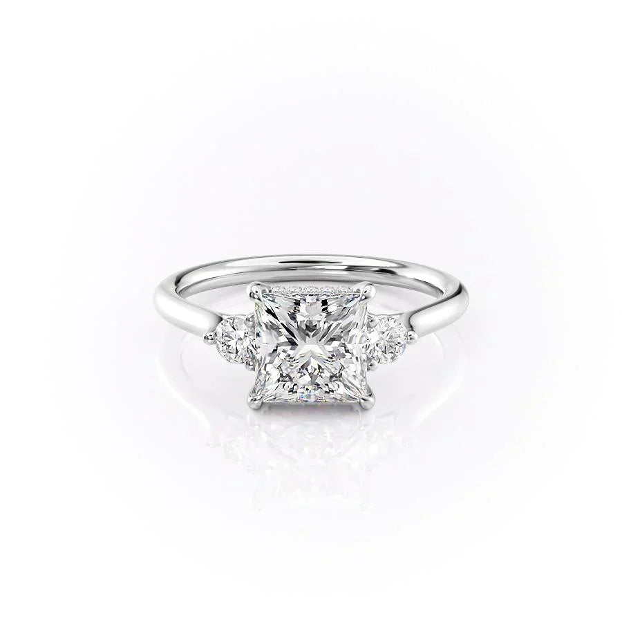 The Lia Set With A 3.5 Carat Princess Moissanite