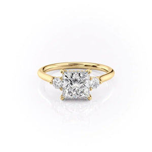 The Lia Set With A 1.5 Carat Princess Moissanite
