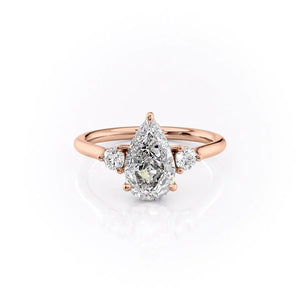 The Lia Set With A 3.5 Carat Pear Moissanite