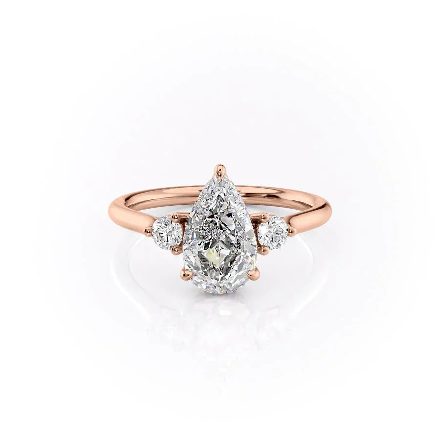 The Lia Set With A 1 Carat Pear Lab Diamond