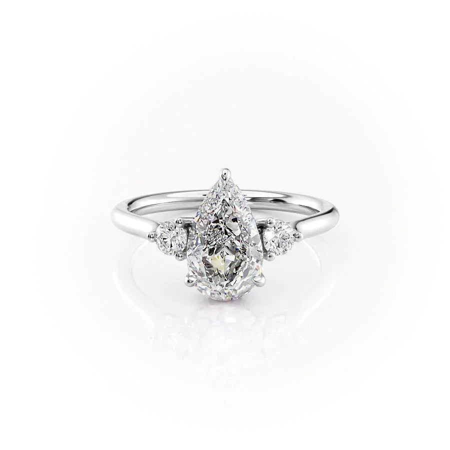 The Lia Set With A 3.5 Carat Pear Moissanite