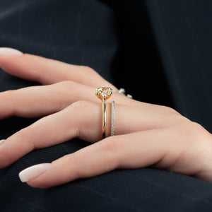 The Pave Lia Set With A 2.5 Carat Round Moissanite
