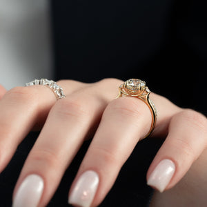The Pave Lia Set With A 2.5 Carat Round Moissanite