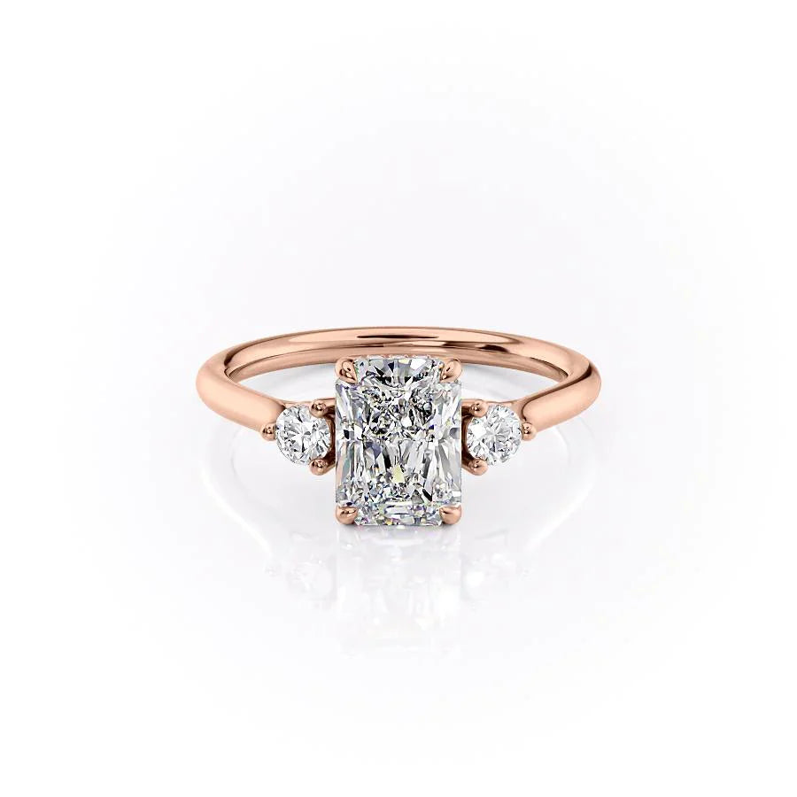 The Lia Set With A 3 Carat Radiant Lab Diamond