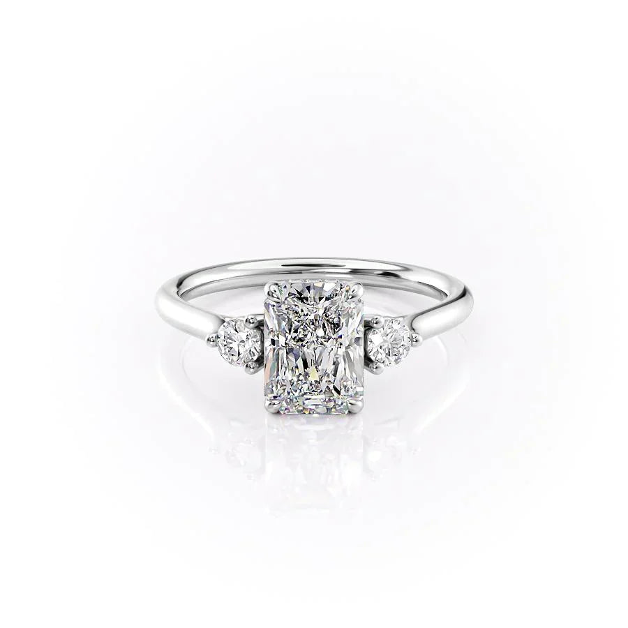 The Lia Set With A 2.5 Carat Radiant Lab Diamond
