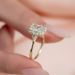 The Lia Set With A 1.5 Carat Radiant Moissanite