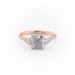 The Pave Lia Set With A 4.5 Carat Cushion Moissanite