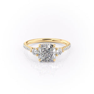 The Pave Lia Set With A 1.5 Carat Cushion Moissanite