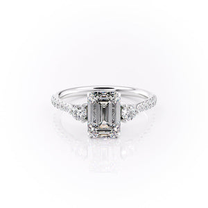 The Pave Lia Set With A 3.5 Carat Emerald Moissanite