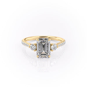 The Pave Lia Set With A 2 Carat Emerald Lab Diamond