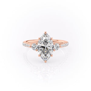 The Pave Lia Set With A 1 Carat Marquise Moissanite