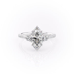 The Pave Lia Set With A 2.5 Carat Marquise Lab Diamond