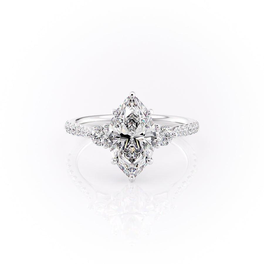 The Pave Lia Set With A 5 Carat Marquise Moissanite