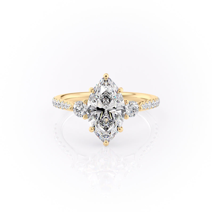 The Pave Lia Set With A 2 Carat Marquise Lab Diamond