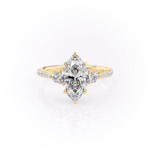 The Pave Lia Set With A 4.5 Carat Marquise Moissanite