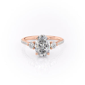 The Pave Lia Set With A 4 Carat Oval Moissanite