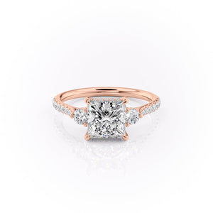 The Pave Lia Set With A 3 Carat Princess Moissanite