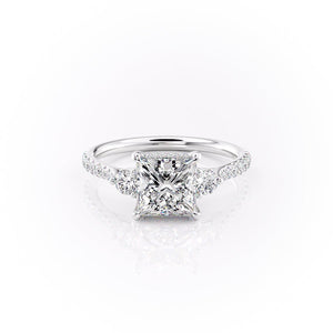 The Pave Lia Set With A 3.5 Carat Princess Moissanite