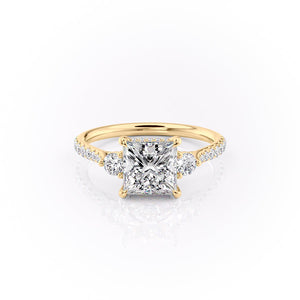 The Pave Lia Set With A 1.5 Carat Princess Lab Diamond