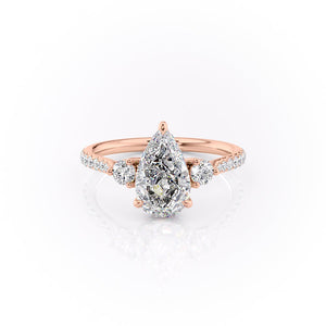 The Pave Lia Set With A 3.5 Carat Pear Moissanite