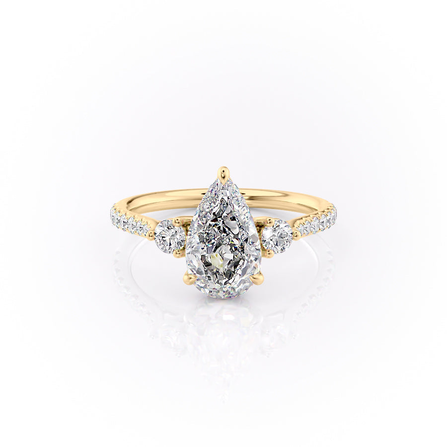 The Pave Lia Set With A Pear Lab Diamond