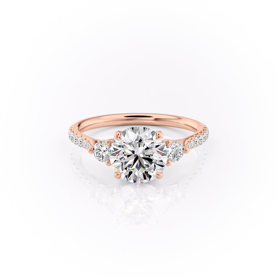 The Pave Lia Set With A 1 Carat Round Moissanite