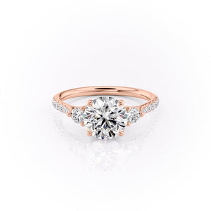 The Pave Lia Set With A 1.5 Carat Round Moissanite